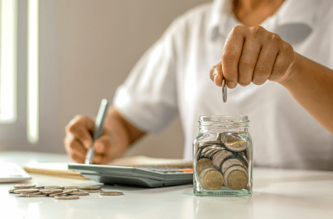 Saving money - money in the jar